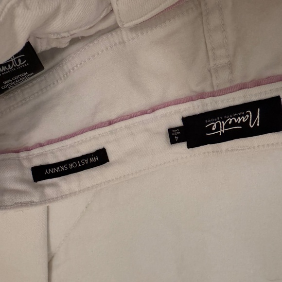 Nanette Lepore Embroidered Jeans High Rise Astor Skinny White Denim - Picture 4 of 4